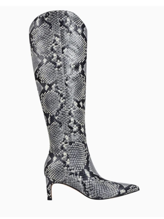 Marc Fisher Shoes - New! Marc Fisher Gray Snake-Print Knee High Pointed Toe Boots Sz 11 M